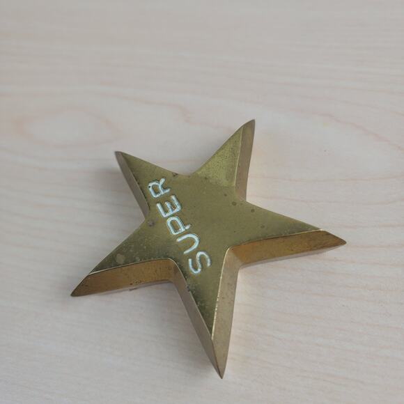 Mid-Century Super Star Brass Paper Weight - Picture 4 of 9